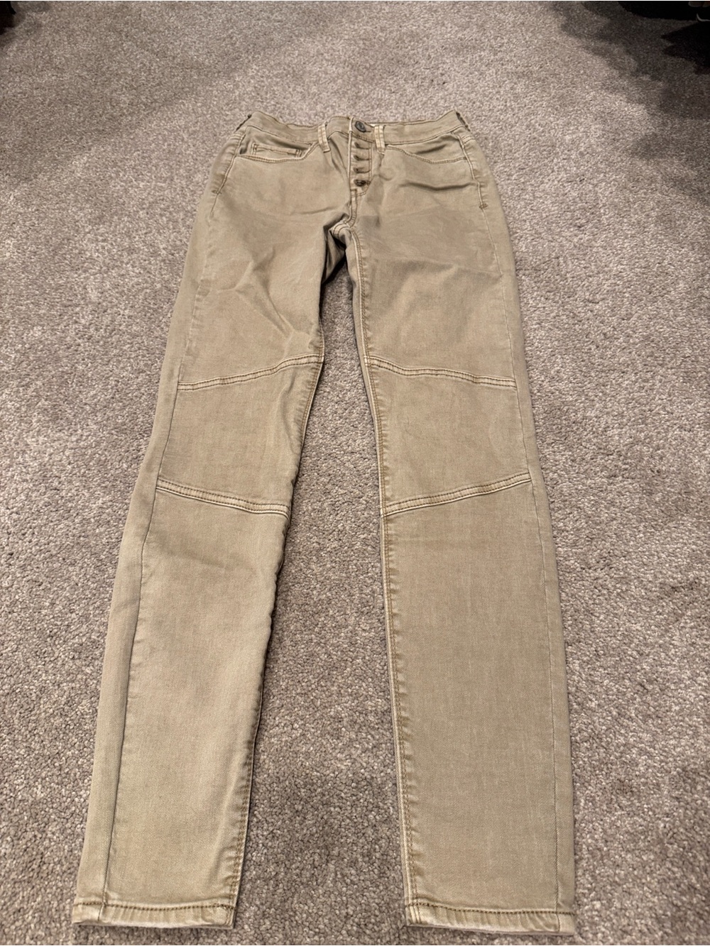 Mudd Olive Green/Tan Skinny Jeans